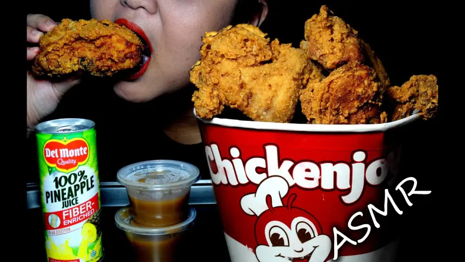 Asmr Jollibee Chickenjoy Bucket Real Sounds No Talking Mukbang Bilibili