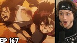 YAMI AND ASTA VS DANTE!! || THIS ANIMATION IS INSANE || Black Clover Episode 167 Reaction
