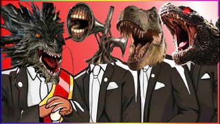 Dragon , Siren Head , T-Rex , Godzilla - Coffin Dance X Baby Shark COVER