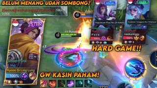 BELUM MENANG UDAH SOMBONG? SOLO RANK PAKE LING LAWAN TOP GLOBAL SOMBONG! | TOP GLOBAL LING - MLBB