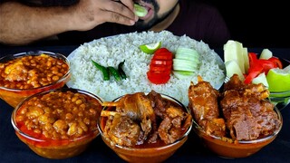 SPICY MUTTON CURRY, CHANNA DAL with MUTTON FAT, RICE, LEMON, SALAD ASMR MUKBANG EATING| #LiveToEATT