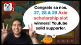 Tatlong Winners ng Axie scholarship! 27, 28, 29! Ang swerte grabe!!! Marami pang sunod!