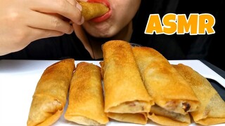 กิน ปอเปี๊ยะทอดกรอบ ใส้วุ้นเส้นผักกาดกับนํ้าจิ้มถั่ว!! ASMR MukBang Eating SpringRolls ARTASMR