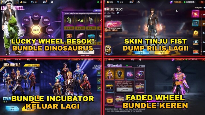 BOCORAN LUCKY WHEEL BESOK! BUNDLE DINO, SKIN TINJU RETURN, BUNDLE INCUBATOR RETURN, NEXT FADED WHEEL