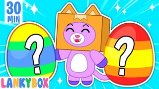 What's Inside The Surprise Eggs? Learning Colors | LankyBox Channel Kids Cartoon