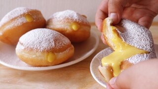 โดนัทไส้คัสตาร์ดมะม่วง Mango Custard Donuts l ครัวป้ามารายห์