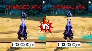 Ayaka Normal ATK vs Ayaka Charged ATK! Which one is faster? GAMEPLAY COMPARISON!