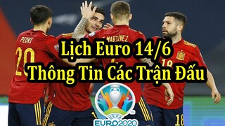 Lịch Thi Đấu VCK Euro 2020 (2021) - Ngày Thi Đấu Thứ 4 14/6 - Thông Tin Các Trận Đấu