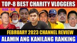 TOP-8 CHARITY VLOGGERS WITH HIGHEST VIDEO VIEWS FOR FEBRUARY 2023 | ALAMIN ANG KANILANG  RANKING