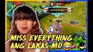 Nakalaro ko si miss eveything sa mobile legends 😂 ang lakas nya