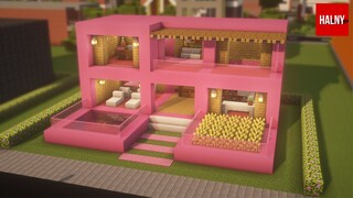 Easy pink house for 1.18 Minecraft