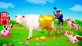 Magical Cow Statue - Gorilla vs Monkey | Funny Animals Farm Diorama 3D Cartoons