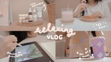 A relaxing vlog 🍃 new skincare, drawing my dream cafe, getting the BTS meal 💜