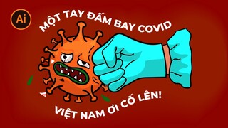 Một Tay Đấm Bay covid 19 - coronavirus ( Illustrator ) | BonART