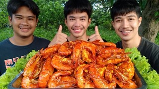 กุ้งถังถาดยักษ์ รสจัดจ้านเผ็ดเข้มข้น มากินแซ่บๆด้วยกันครับ.