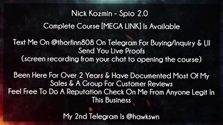 Nick Kozmin - Spio 2.0 course download