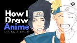 Full Digital Drawing Process Fanart Naruto&Sasuke