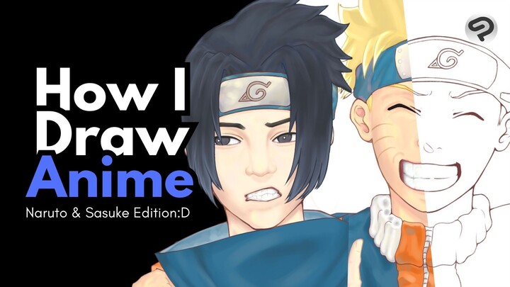 Full Digital Drawing Process Fanart Naruto&Sasuke