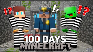 Became PRISONERS for 100 days in Minecraft! JJ and Mikey are escaping from prison! - Maizen