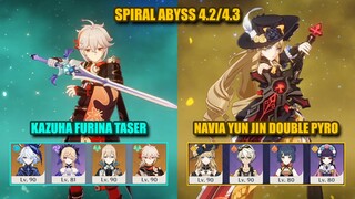 C0 Navia Yun Jin Double Pyro & C0 Kazuha Furina Taser | Spiral Abyss 4.2/4.3 | Genshin Impact