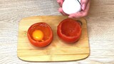Eggs just need to be boiled in a tomato, a great breakfast recipe for the whole