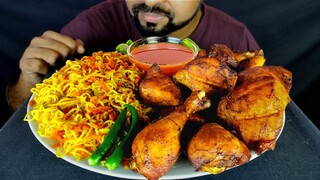 BBQ CHICKEN, VEG SPECIAL NOODLES, TOMATO SAUCE, CHILI & SALAD ASMR MUKBANG EATING SHOW| #LiveToEATT