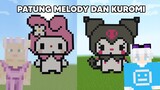 Aku & @AKUDAP Membuat Patung Kuromi dan Melody! KIYOWO BANGET! - Minecraft Build Battle Indonesia