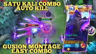 satu kali combo auto kill, gusion montage easy combo