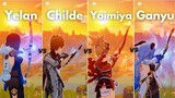 Who is BEST Bow DPS ? Yelan vs Ganyu vs Childe vs Yoimiya !!
