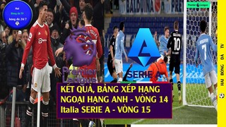 Tin bóng đá kết quả bóng đá Ngoại hạng Anh vòng 14, Serie A Vòng 15, Bảng xếp hạng.