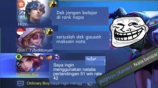 PRANK NATALIA FAKE WIN RATE AWALNYA DI BACOTIN ENDINGNYA KOK GINI ... 😂 - MLBB