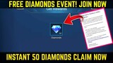 CLAIM FREE 50 DIAMONDS NEW EVENT | MOBILE LEGENDS BANG BANG