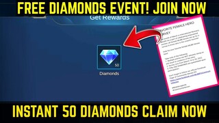 CLAIM FREE 50 DIAMONDS NEW EVENT | MOBILE LEGENDS BANG BANG