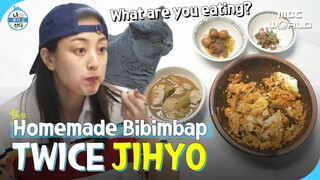 [ENG/JPN] JIHYO making bibimbap with mom's homemade side dishes #JIHYO #TWICE