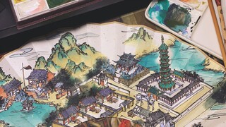 【阿莘】手绘 / 地图建不好？画把扇子吧