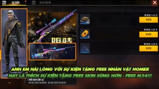 FREE FIRE | ANH EM HÀI LÒNG VỚI SỰ KIỆN FREE HOMER HAY THÍCH SỰ KIỆN TẶNG SKIN SÚNG HƠN - FREE M24