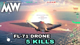 Modern Warships: FL-71 DRONE Killing  5 enemies. Online match gameplay.