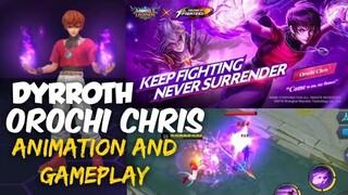 DYRROTH OROCHI CHRIS KOF SKIN ANIMATION AND IN-GAME EFFECTS | MOBILE LEGENDS