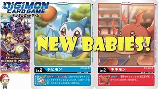 New Baby Digimon Revealed! Gigimon and Demiveemon! (New Digimon TCG - Ultimate Power)