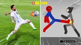 8 Min Real Football vs Stickman | Stickman Dismounting funny moments | Best Falls #62