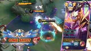 TOP GLOBAL 1 PUSH Fredrinn! ONE SHOT BUİLD! Fredrinn Best Build and Amblem 2024 | Mobile Legends