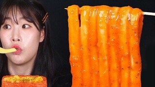 【SULGI】Daging makan siang utuh dibungkus keju, mie super panjang, dan kue beras mukbang Korea