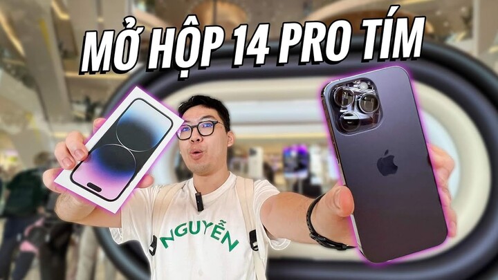 BÓC HỘP iPhone 14 Pro Tím 💜 ở Apple Store Thái Lan: Màu đẹp, Dynamic Island đỉnh của đỉnh!