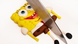 Saya pikir itu SpongeBob SquarePants, tapi saya memotongnya dengan pisau...