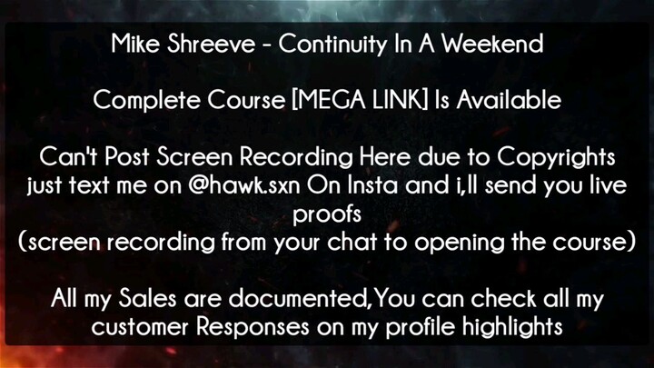 Mike Shreeve - Continuity In A Weekend Course Download
