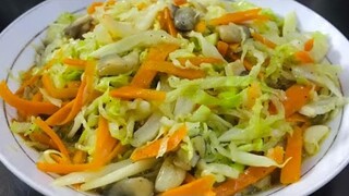 bắp cải xào rau thơm - món ngon tự nấu