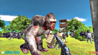 Defend Military Base from Vicious Primates Attack. Animal Revolt Battle Simulator