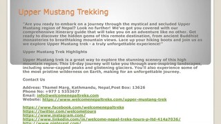 Upper Mustang Trekking