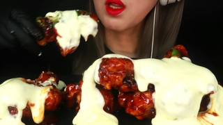 [Great-Girl] Cắt Gà Chiên Sốt Phô Mai Ngọt Ngào Mukbang