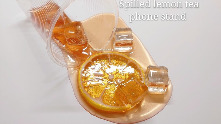 [Epoxy Art] Fallen Lemon Tea Mobile Phone Stand